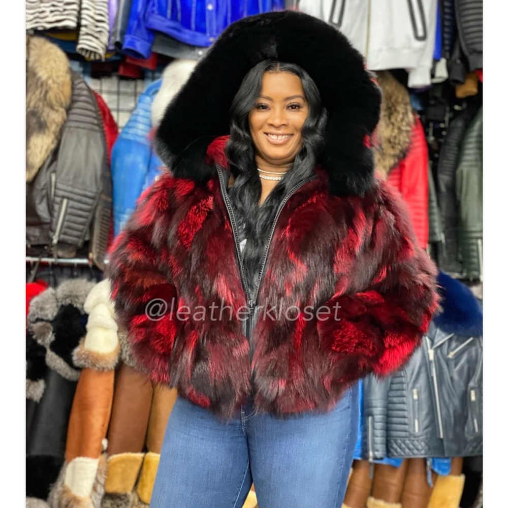 Chic Red Faux Fur Teddy Jacket - Picture 4 of 4